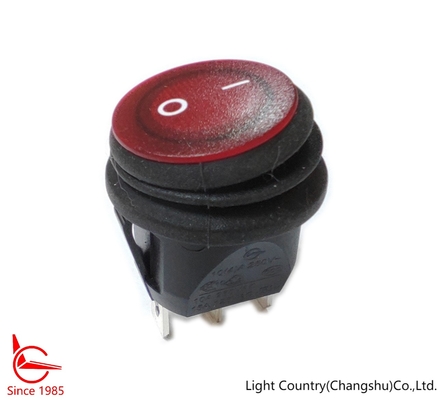 Interruptor fácil de la prenda impermeable de la ronda de la instalación, φ 20m m, con la luz roja, ciclos de vida &gt;10,000.